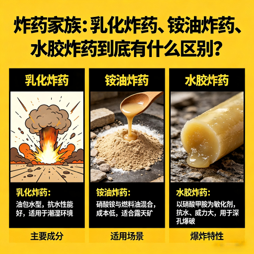 贵阳炸药家族：乳化炸药、铵油炸药、水胶炸药到底有什么区别？